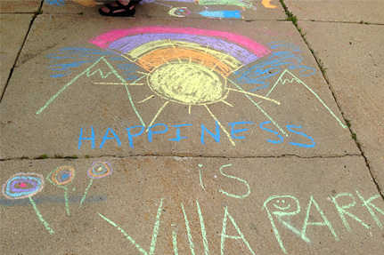 Happiness is Villa Park, Written on the Sidewalk